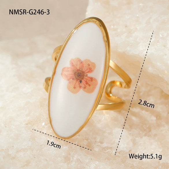 Wholesale Jewelry Stainless Steel Geometric Ring Light Luxury Style Electroplated For Women