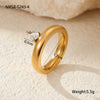 Wholesale Jewelry Stainless Steel Geometric Ring Light Luxury Style Electroplated For Women
