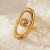 Wholesale Jewelry Stainless Steel Geometric Ring Light Luxury Style Electroplated For Women