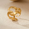 Wholesale Jewelry Stainless Steel Geometric Ring Light Luxury Style Electroplated For Women