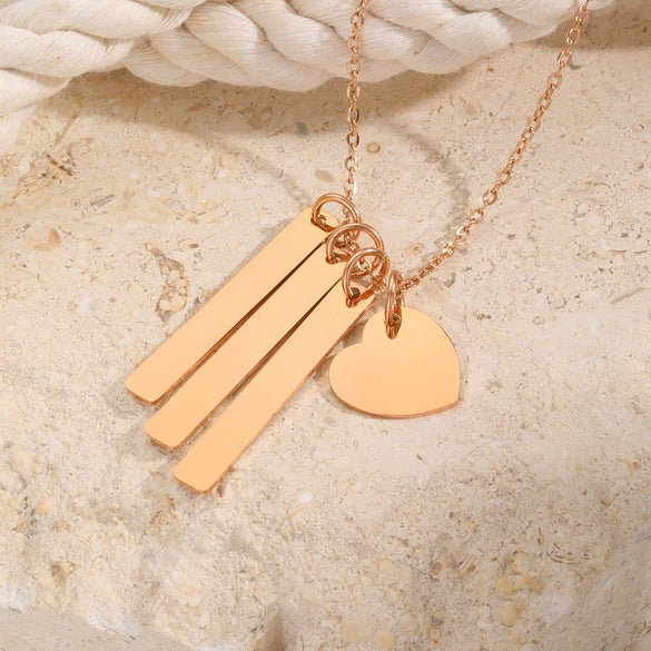 Wholesale Jewelry Stainless Steel Geometric Rose Gold Plated Long Necklace For Women