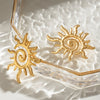 Wholesale Jewelry Stainless Steel Geometric Rotating Thread Sun Earrings With Electroplating For Women