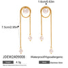 Wholesale Jewelry Stainless Steel Geometric Snake Chain Tassel Earrings Electroplating For Women