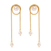 Wholesale Jewelry Stainless Steel Geometric Snake Chain Tassel Earrings Electroplating For Women