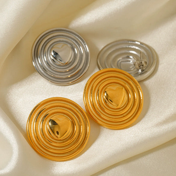 Wholesale Jewelry Stainless Steel Geometric Spiral Earrings For Women Electroplated