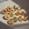 Wholesale Jewelry Stainless Steel Geometric Spiral Earrings For Women Electroplated