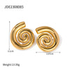Wholesale Jewelry Stainless Steel Geometric Spiral Earrings For Women Electroplated