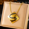 Wholesale Jewelry Stainless Steel Geometric Square Gold Plated Electroplated Ring Earring Necklace Set For Women