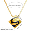Wholesale Jewelry Stainless Steel Geometric Square Gold Plated Electroplated Ring Earring Necklace Set For Women