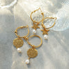 Wholesale Jewelry Stainless Steel Geometric Star Shape Electroplating Tassel Earrings For Women