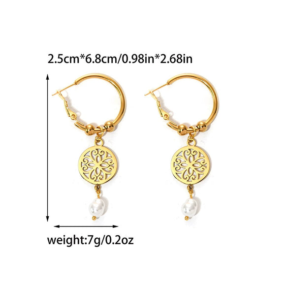 Wholesale Jewelry Stainless Steel Geometric Star Shape Electroplating Tassel Earrings For Women