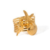 Wholesale Jewelry Stainless Steel Geometric Starfish Conch Shell Open Ring Electroplated