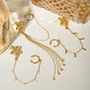 Wholesale Jewelry Stainless Steel Geometric Starfish Electroplated Women's Ear Clip Earrings