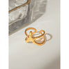 Wholesale Jewelry Stainless Steel Geometric Starfish Open Ring Electroplated