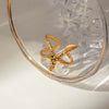 Wholesale Jewelry Stainless Steel Geometric Starfish Open Ring Electroplated