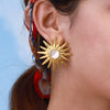 Wholesale Jewelry Stainless Steel Geometric Style Electroplating Earrings For Women