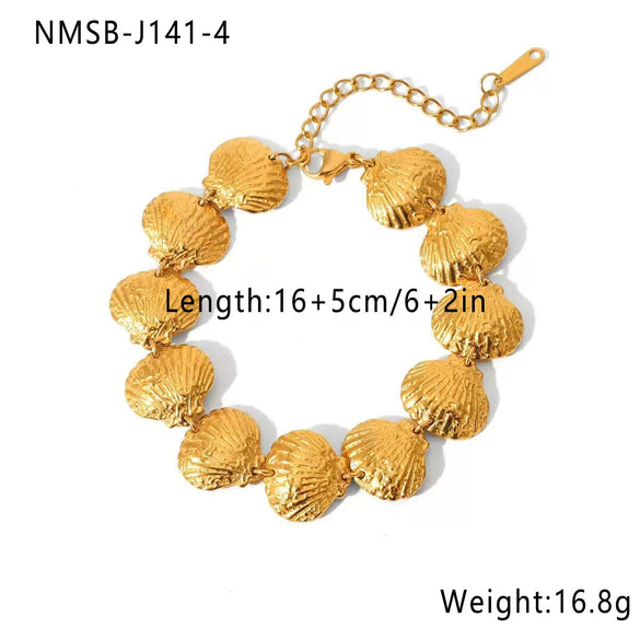 Wholesale Jewelry Stainless Steel Geometric Style Electroplating Necklace Bracelet Earrings