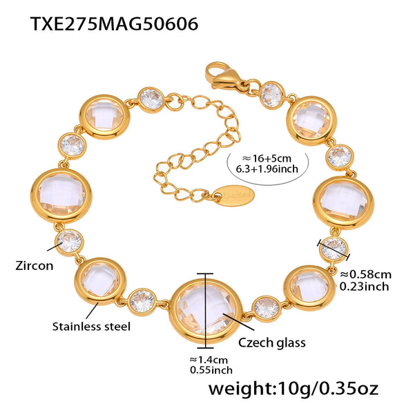 Wholesale Jewelry Stainless Steel Geometric Style Electroplating Women's Bracelet