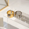 Wholesale Jewelry Stainless Steel Geometric Style Love Opening Ring With Gold And Silver Color Matching And Electroplating Treatment