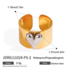 Wholesale Jewelry Stainless Steel Geometric Style Love Opening Ring With Gold And Silver Color Matching And Electroplating Treatment