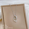 Wholesale Jewelry Stainless Steel Geometric Style Love Ring Pendant Necklace For Women And Men