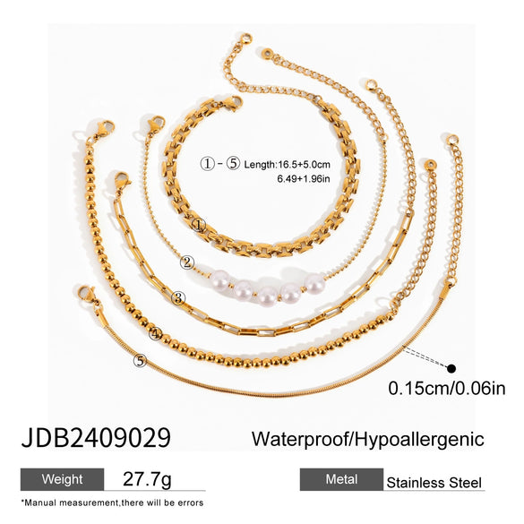 Wholesale Jewelry Stainless Steel Geometric Style Multifold Bracelet And Necklace