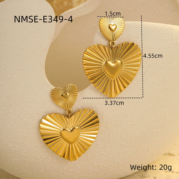 Wholesale Jewelry Stainless Steel Geometric Tassel Design Electroplated Earrings And Necklace For Women