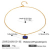 Wholesale Jewelry Stainless Steel Geometric Tiger Eye Stone Necklace For Women Electroplated