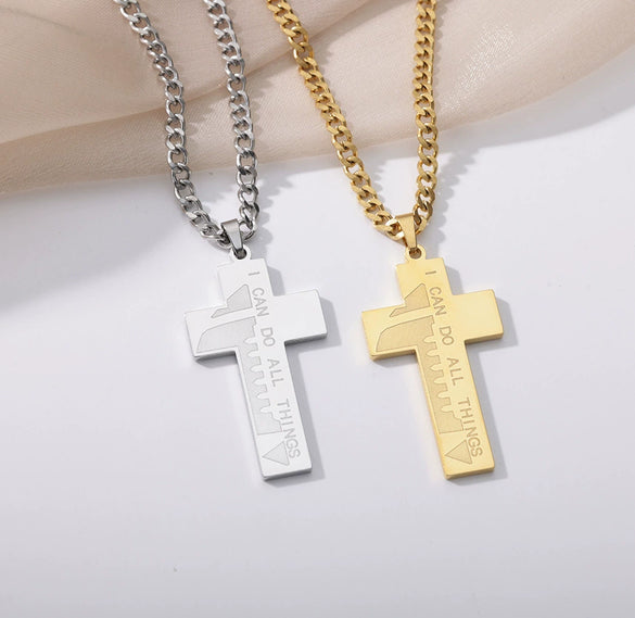 Wholesale Jewelry Stainless Steel Geometric Tree Of Life Cross Electroplated Pendant Necklace Unisex