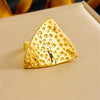 Wholesale Jewelry Stainless Steel Geometric Triangle Irregular Bump Electroplated Earrings Necklaces Rings Set For Women