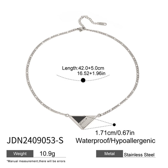 Wholesale Jewelry Stainless Steel Geometric Triangle Necklace With Electroplating Design For Women