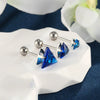 Wholesale Jewelry Stainless Steel Geometric Triangle Stud Earrings Electroplated