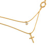 Wholesale Jewelry Stainless Steel Geometric Ushaped Doublelayer Knotted Necklace With Zircon Pendant Electroplated