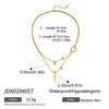 Wholesale Jewelry Stainless Steel Geometric Ushaped Doublelayer Knotted Necklace With Zircon Pendant Electroplated