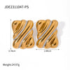 Wholesale Jewelry Stainless Steel Geometric Vacuum Plated Twocolor Gold And Silver Earrings