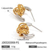 Wholesale Jewelry Stainless Steel Geometric Vacuum Plated Twocolor Gold And Silver Earrings