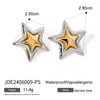 Wholesale Jewelry Stainless Steel Geometric Vacuum Plated Twocolor Gold And Silver Earrings