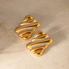 Wholesale Jewelry Stainless Steel Geometric Vacuum Plated Twocolor Gold And Silver Earrings