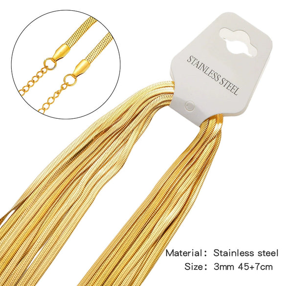 Wholesale Jewelry Stainless Steel Geometric Wave O Word Chain Electroplating Unisex Diy Handmade Decoration Materials