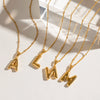 Wholesale Jewelry Stainless Steel Glossy Letter Pendant Necklace Electroplated