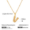 Wholesale Jewelry Stainless Steel Glossy Letter Pendant Necklace Electroplated