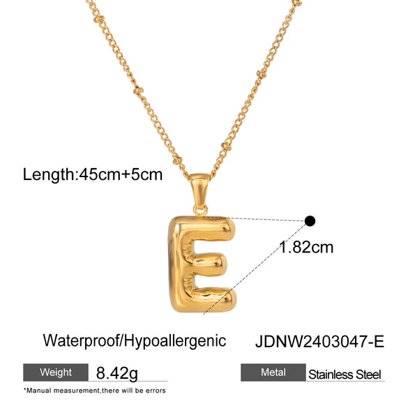 Wholesale Jewelry Stainless Steel Glossy Letter Pendant Necklace Electroplated