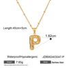 Wholesale Jewelry Stainless Steel Glossy Letter Pendant Necklace Electroplated