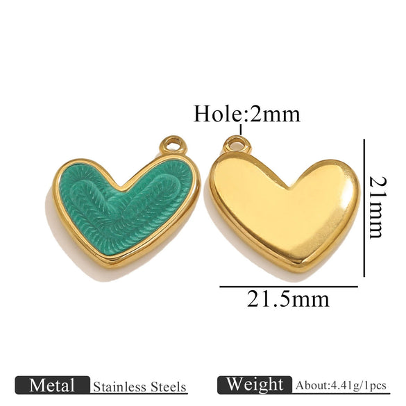 Wholesale Jewelry Stainless Steel Gold Enamel Oil Drop Love Pendant Accessories