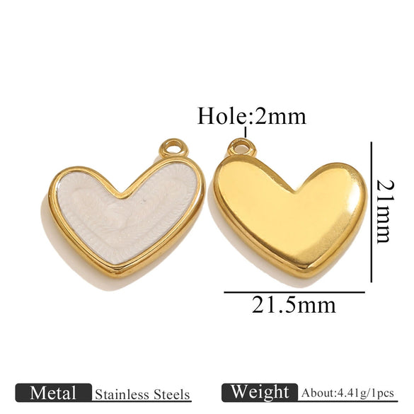 Wholesale Jewelry Stainless Steel Gold Enamel Oil Drop Love Pendant Accessories