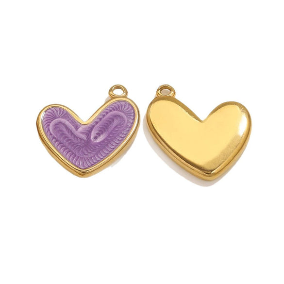 Wholesale Jewelry Stainless Steel Gold Enamel Oil Drop Love Pendant Accessories