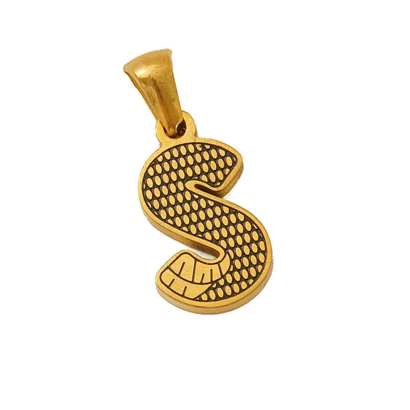 Wholesale Jewelry Stainless Steel Gold Plated English Letter Pendant Necklace