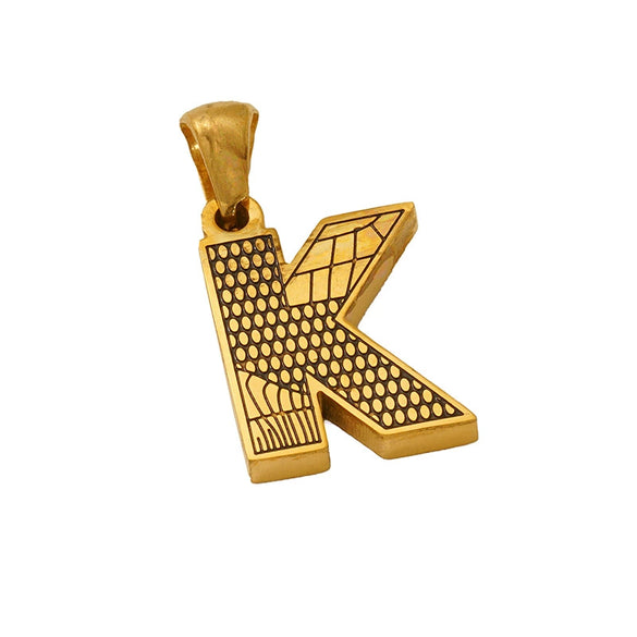 Wholesale Jewelry Stainless Steel Gold Plated English Letter Pendant Necklace