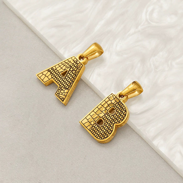 Wholesale Jewelry Stainless Steel Gold Plated English Letter Pendant Necklace