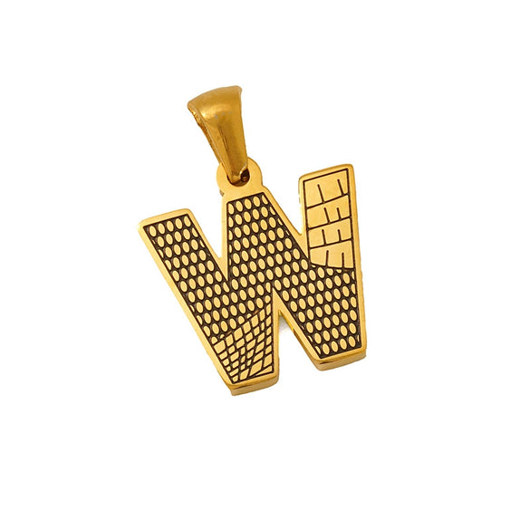 Wholesale Jewelry Stainless Steel Gold Plated English Letter Pendant Necklace